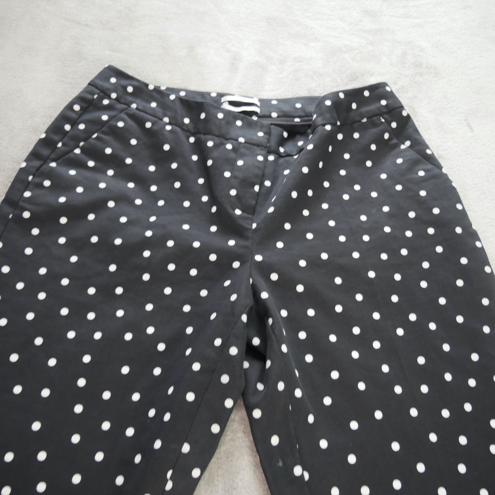 Halogen Taylor Fit Womens 4 Petite Black White Polka Dot Pants - Picture 3 of 11